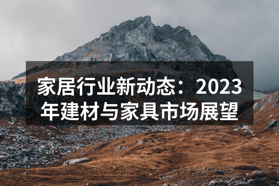 家居行业新动态：2023年建材与家具市场展望